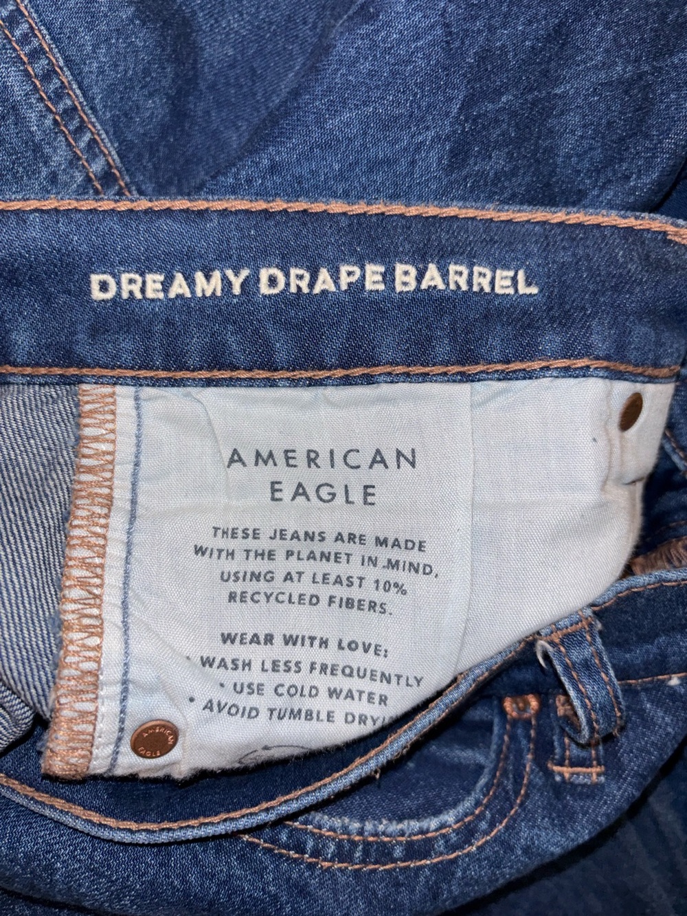 American Eagle Dreamy Drape Barrel Jeans – Size 12 - Picture 7 of 10